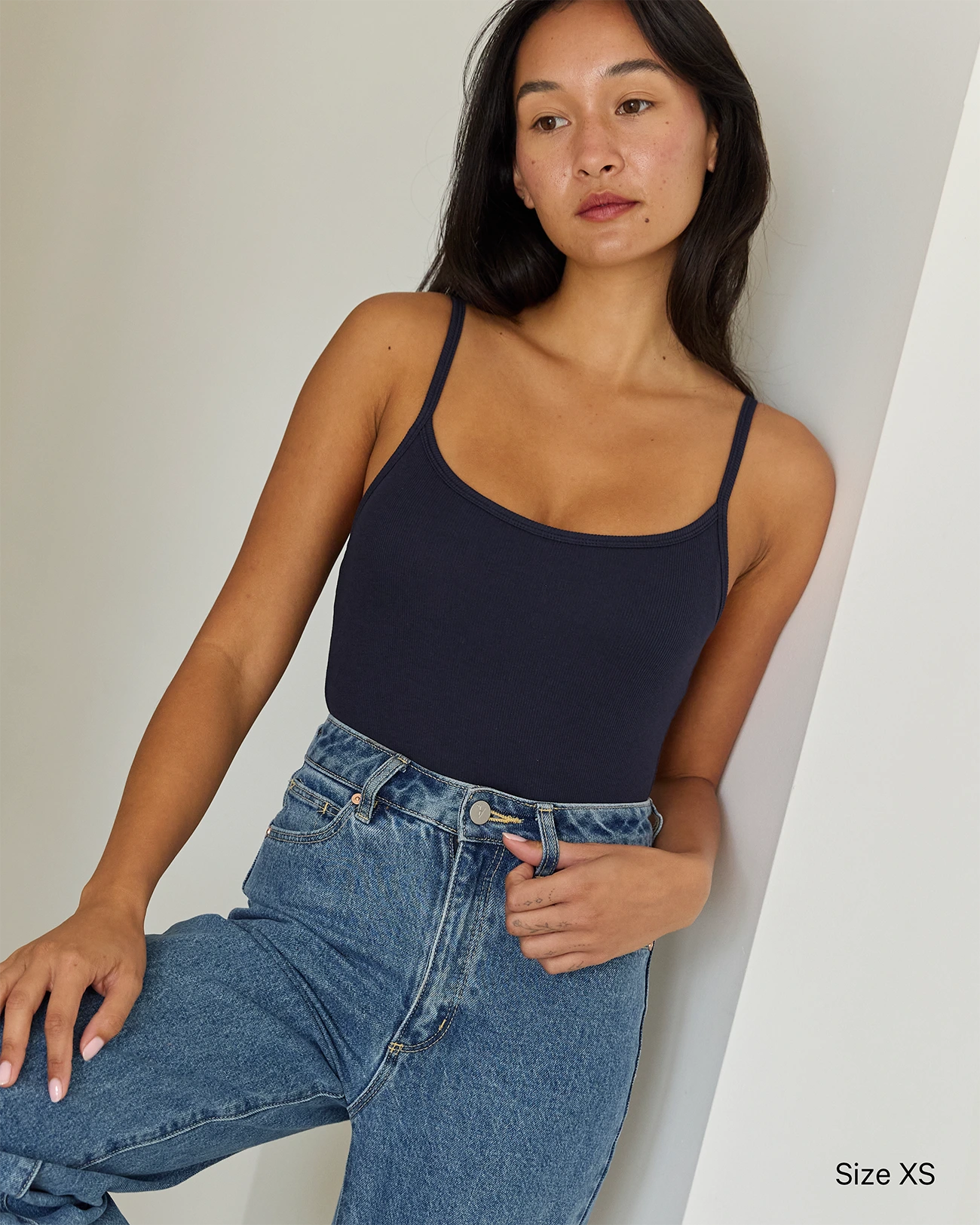 Ribbed Bra Top - Navy