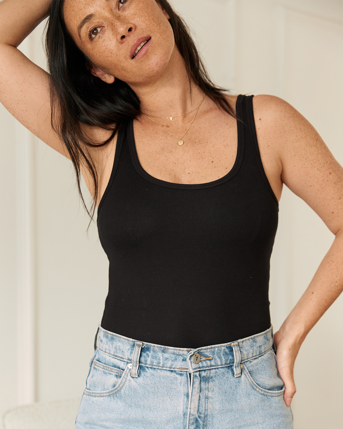 Daily Ribbed Maternity Tank - Black