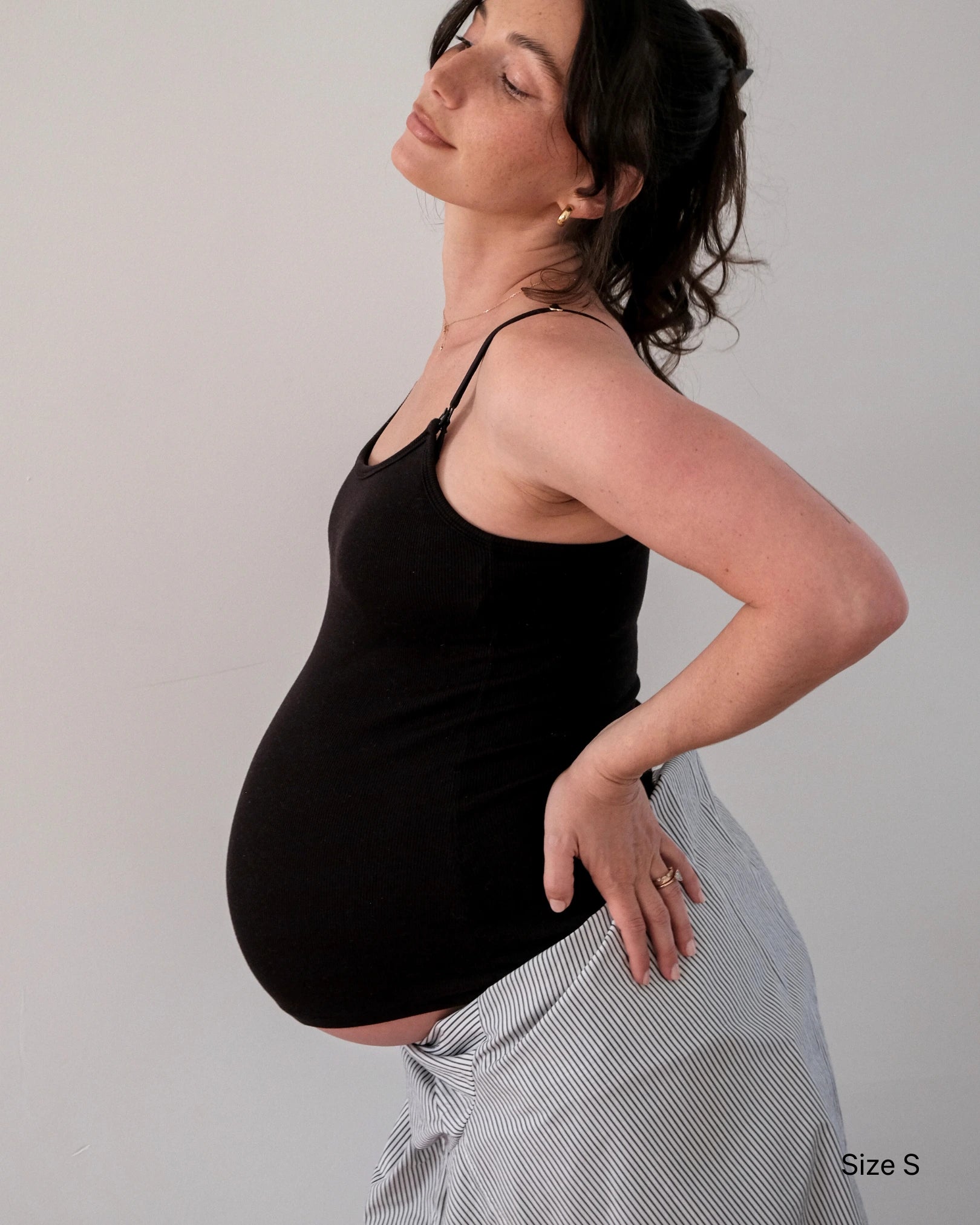 Soft Ribbed Nursing Tank - Black