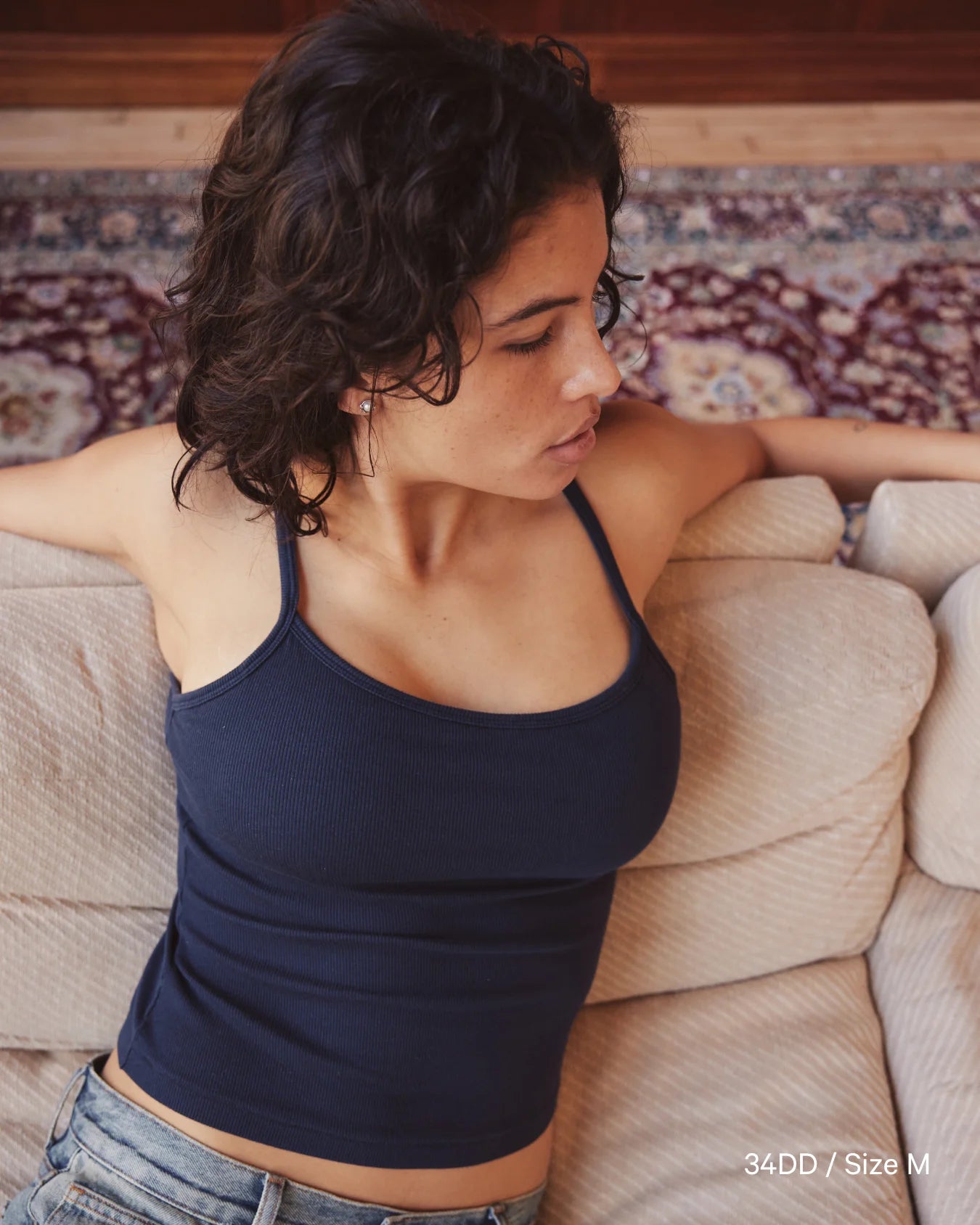 Ribbed Bra Top - Navy