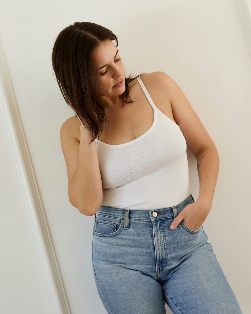 Ribbed Bra Top (White)