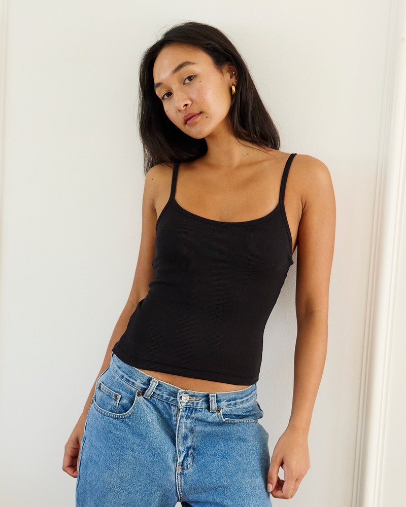 Ribbed Bra Top (Black)